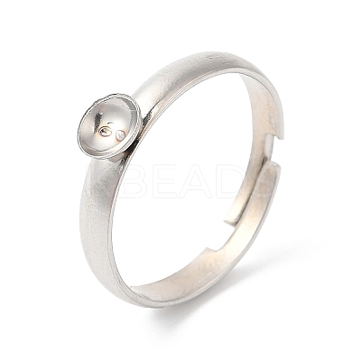 Tarnish Resistant Adjustable 304 Stainless Steel Finger Ring STAS-K255-16P-1