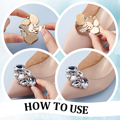 4Pcs 2 Colors Alloy Glass Shoe Decoration FIND-PH0021-45-1