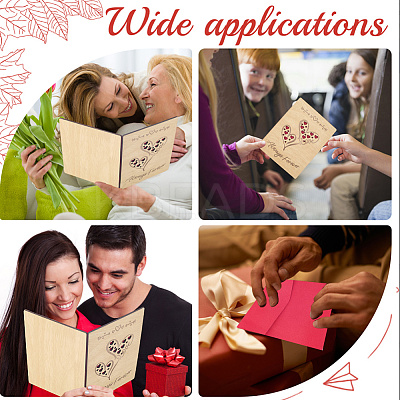 Valentine's Day Wooden Greeting Cards DIY-CP0011-91D-1