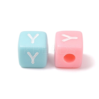 Opaque Acrylic European Beads AC-CBA7A73-01Y-1