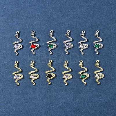12Pcs 2 Colors Rack Plating Alloy Rhinestone Pendants FIND-FS0003-70-1