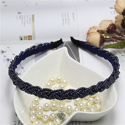 Plastic Pearl Beaded Hair Bands PW-WG46126-03-1