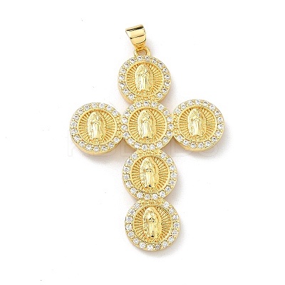 Brass Micro Pave Cubic Zirconia Pendants KK-H537-26B-G-1