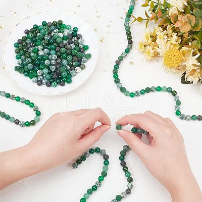 8 Strands 8 Style Frosted Natural Mixed Gemstone Round Beads Strands G-OC0002-06-1