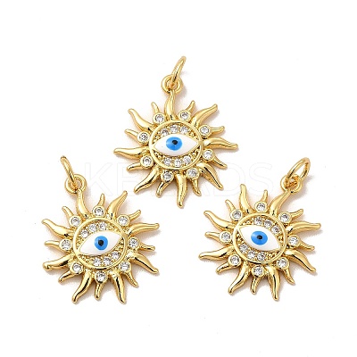 Rack Plating Brass Micro Pave Cubic Zirconia Pendants KK-A177-29G-1