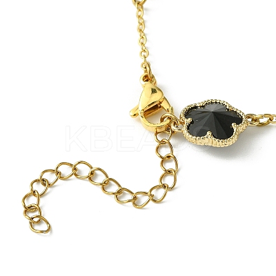 Glass Flower Link Bracelets BJEW-JB10219-03-1