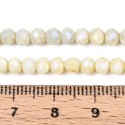 Anti-Tarnish Electroplate Rondelle Glass Beads Strands LS-EGLA-T021-4mm-17-04-1