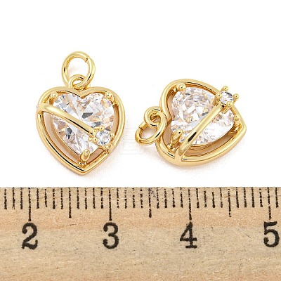 Brass Micro Pave Clear Cubic Zirconia Pendants KK-G490-31B-G-1