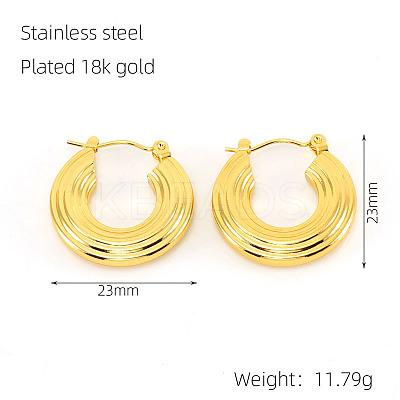 201 Stainless Steel Stripe Hoop Earrings for Women FS-WG1CC8F-01-1