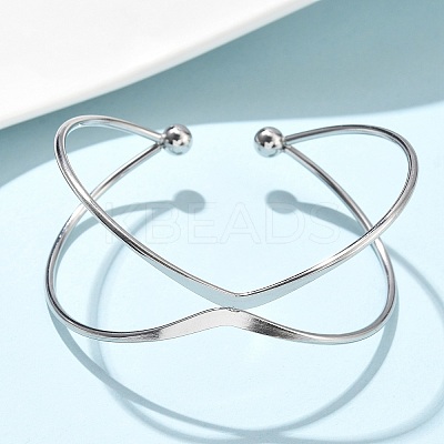 304 Stainless Steel Cuff Bangles BJEW-L682-033P-1