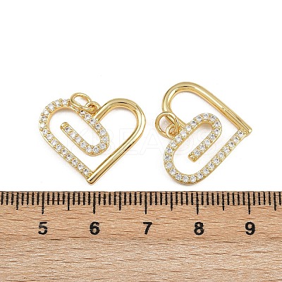 Brass Micro Pave Clear Cubic Zirconia Pendants ZIRC-I367-14G-08-1