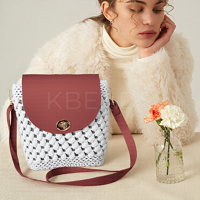 1 Bag Handmade PU Leather Crochet Shoulder Bag Accessories Kits DIY-CL0001-04C-1