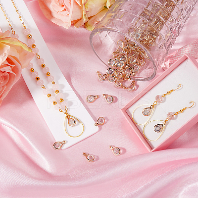 100Pcs Alloy Rhinestone Faceted Teardrop Charms FIND-SC0013-99-1