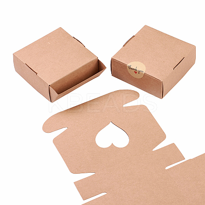 Square Kraft Paper Gift Storage Boxes CON-CJ0001-14-1