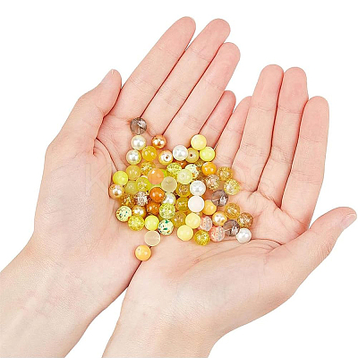 24 Color Imitation Pearl & Crackle & Transparent & Opaque Glass Beads GLAA-PH0002-89A-1