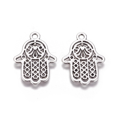 Tibetan Style Filigree Alloy Pendants TIBEP-5262-AS-FF-1