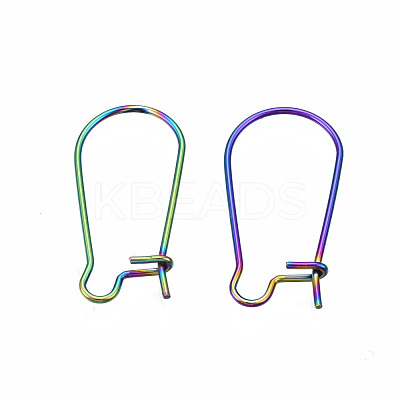 304 Stainless Steel Hoop Earrings Findings Kidney Ear Wires STAS-N098-006-1