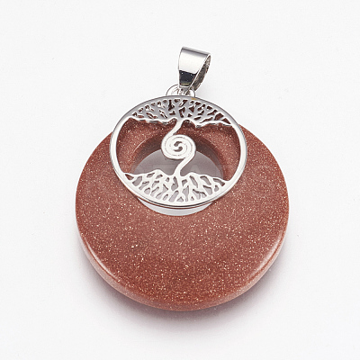 Synthetic Goldstone Pendants KK-F751-B09-1