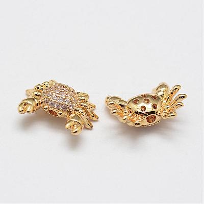 Brass Micro Pave Grade AAA Cubic Zirconia Beads ZIRC-P026-06-NR-1