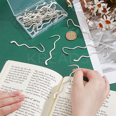 30Pcs Zinc Alloy Wavy Bookmarks FIND-ME0002-19-1