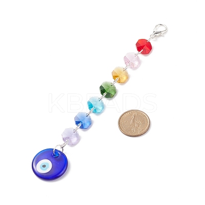 Handmade Lampwork Evil Eye Pendants Decoration HJEW-JM00757-1