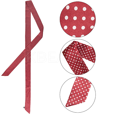 Polka Dot Pattern Polyester Long Silk Scarf for Women Girls AJEW-WH20042-79C-1