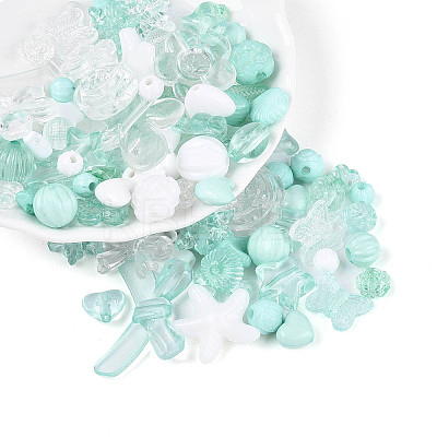 Transparent & Opaque Acrylic Beads TACR-T028-26E-1