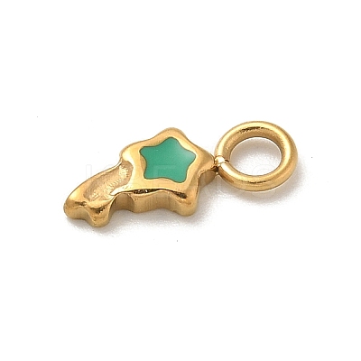 Ion Plating(IP) 304 Stainless Steel Enamel Charms STAS-G351-06G-1