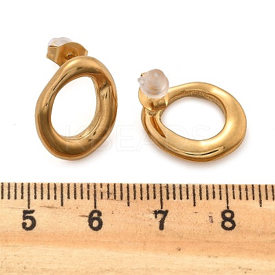 304 Stainless Steel Chunky Oval Studs Earrings for Women LS-EJEW-K306-28G-1
