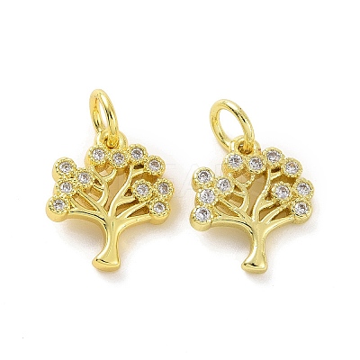Brass Micro Pave Cubic Zirconia Charms KK-E068-VF063-1
