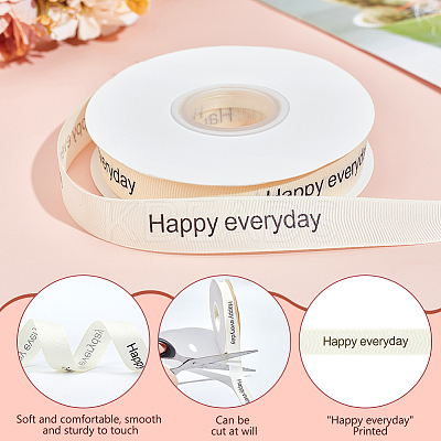Birthday Theme Polyester Grosgrain Printed Ribbon OCOR-WH0058-91A-1