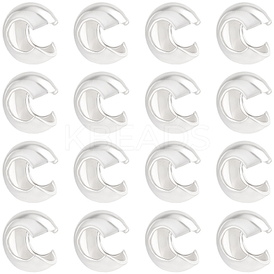 20Pcs 925 Sterling Silver Crimp Bead Cover STER-BBC0009-49-1