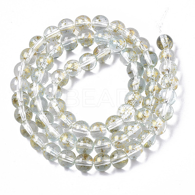 Transparent Spray Painted Glass Bead Strands X-GLAA-N035-03B-B09-1