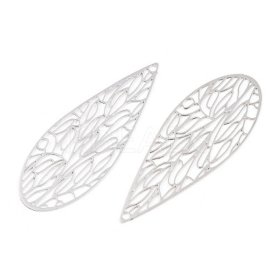 Rack Plating Brass Filigree Pendants X-KKC-T001-68P-1