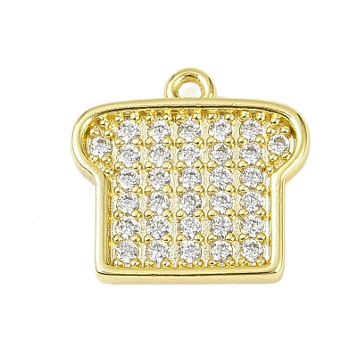 Brass Micro Pave Clear Cubic Zirconia Charms LS-KK-L238-18G-1