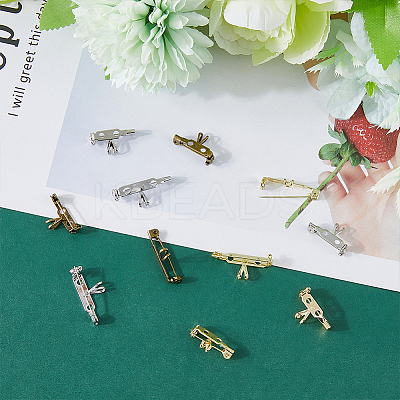12Pcs 6 Styles Alloy Back Bar Pins with Loops FIND-FH0007-07-1