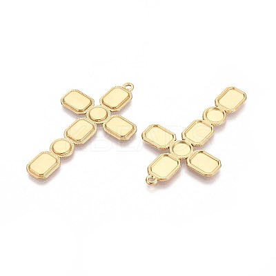 304 Stainless Steel Religion Cross Big Pendants STAS-T067-41G-1