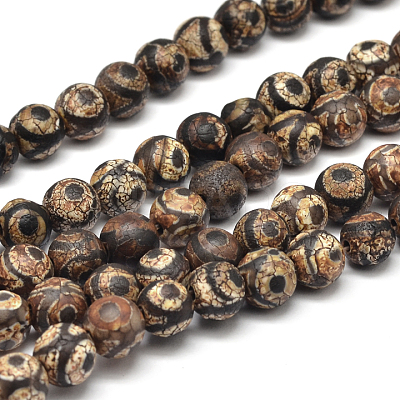 Tibetan Style 3-Eye dZi Beads Strands X-G-P229-A-03-8mm-1
