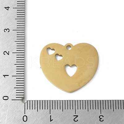 304 Stainless Steel Filigree Pendants STAS-E501-07G-1