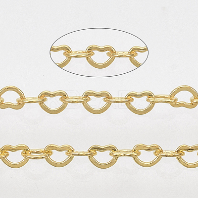 Brass Heart Link Chains CHC-T008-03G-01-1