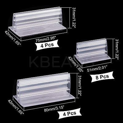 16Pcs 3 Style PVC Plastic Advertising Clip Holder ODIS-CA0001-08-1