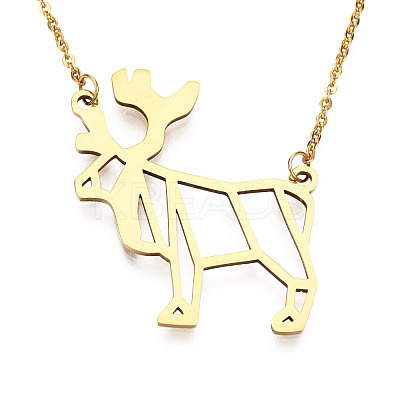 201 Stainless Steel Pendant Necklaces NJEW-T009-JN092-2-40-1