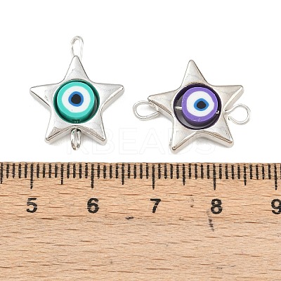 CCB Plastic Frame with Polymer Clay Beads Star Links Connector Charms KK-D103-09B-P-1