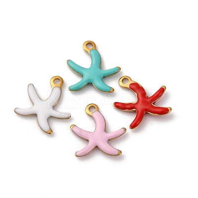304 Stainless Steel Enamel Charms STAS-D361-04G-1