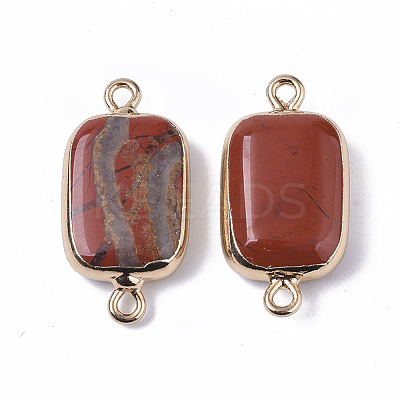 Edge Golden Plated Natural Red Jasper Links connectors G-S359-034B-1