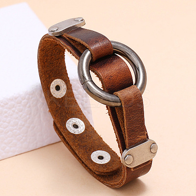 Punk Cowhide Cord Bracelets for Men FS-WGC8E28-01-1