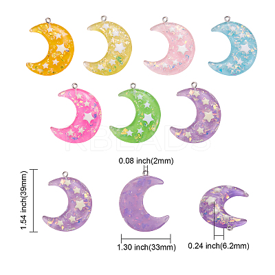 28Pcs 7 Colors Resin Pendants RESI-CJ0001-225-1