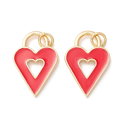 Rack Plating Brass Enamel Pendants KK-D073-26G-1