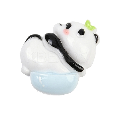 Light Sky Blue Opaque Panda Resin Cabochons CRES-P037-02E-1