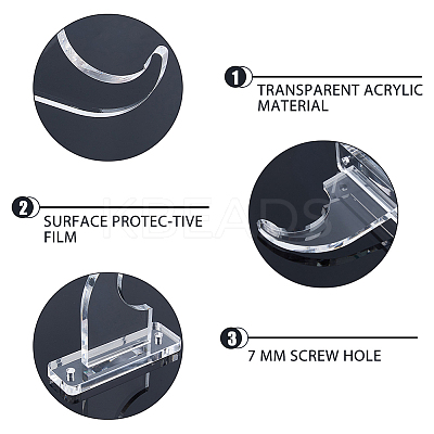 Acrylic Wall Mounted Sword Holder Display AJEW-WH0459-27-1